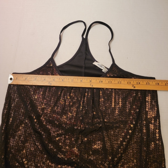 💚 RICKIS Glam Mesh Sequin Tank Top Size Small - Picture 8 of 9